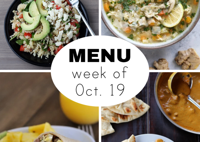 A Weekly Dinner Menu Heading into the End of October