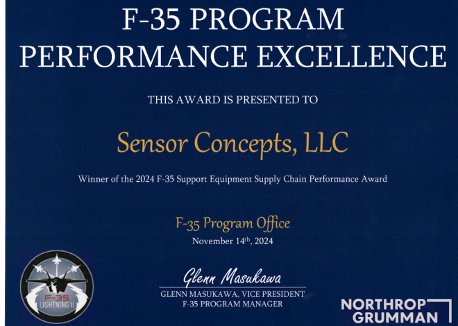 Sensor Concepts Recognized for Northrop Gruman Award