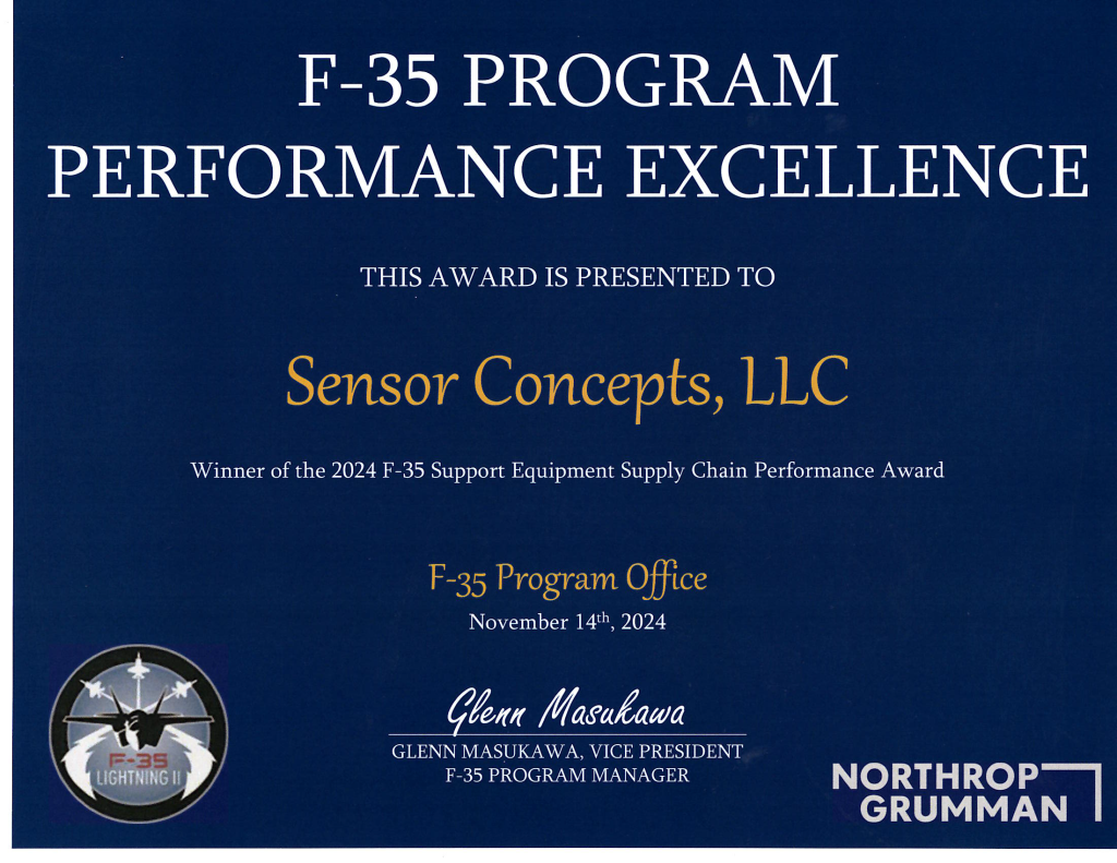 Sensor Concepts Recognized for Northrop Gruman Award